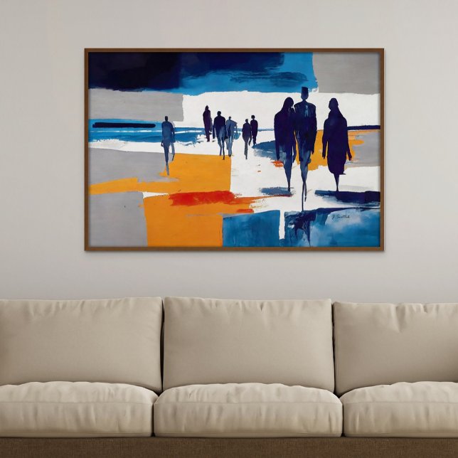 Toile Promeneurs d'après-tempête – Figures abstraites (Post-Storm Wanderers – Abstract Figures)