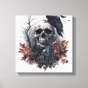 Toile Prophétie du Crâne et du Corbeau