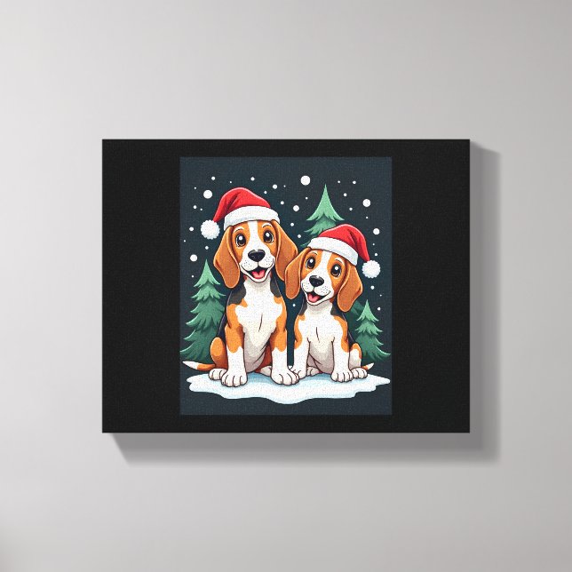 Toile Propriétaire de chien de Noël beagle Pajama de Noë (Recto)