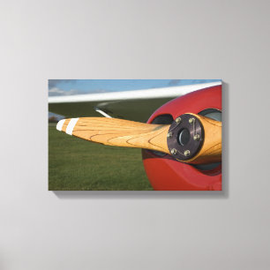 Toile Propulseur en bois d'avion rouge