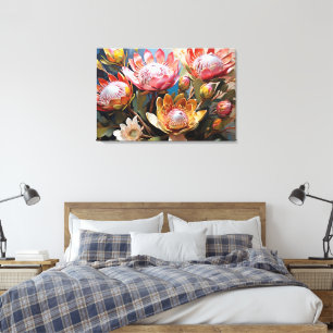 Toile Proteas Vibrantes Peinture Les Amateurs De Nature