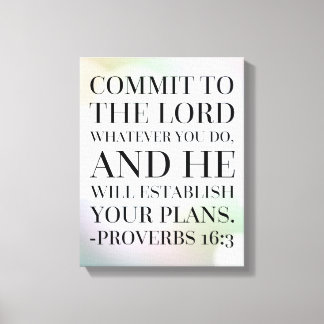 Toile Proverbes 16:3 Citation de la Bible