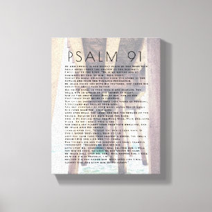 Toile Psalm 91 Quai de plage rustique Verset de la Bible