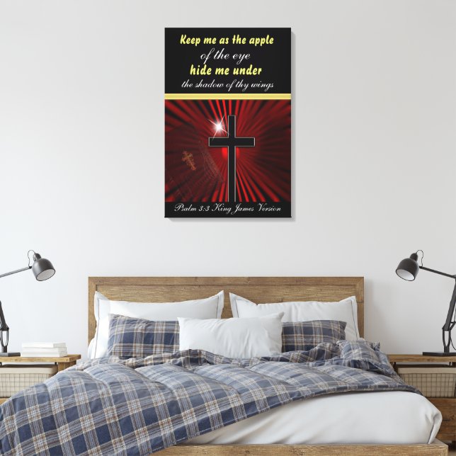 Toile Psaume 17:8 Garde-moi comme la pomme de l'oeil... (Insitu(Chambre))