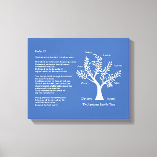 Toile Psaume 23 avec arbre généalogique,