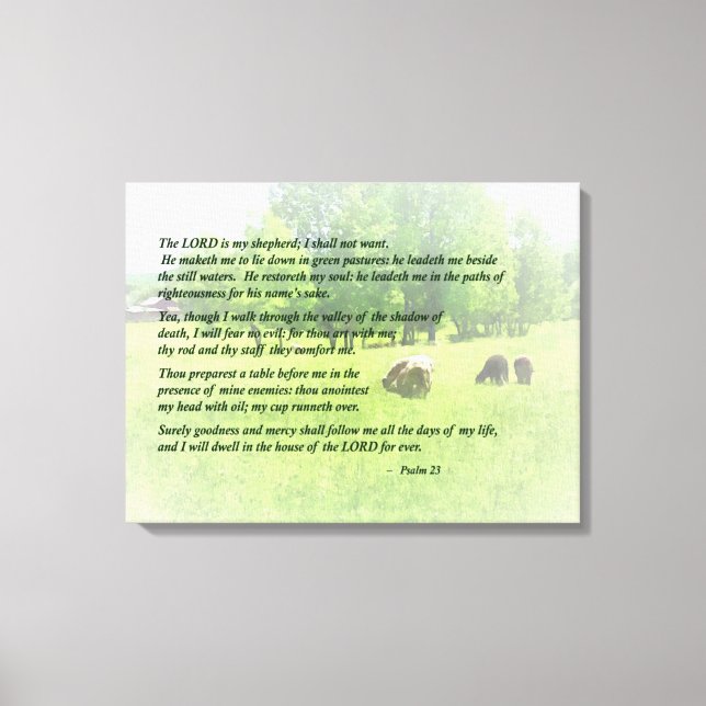 Toile Psaume 23 Le Seigneur Est Mon Berger (Recto)