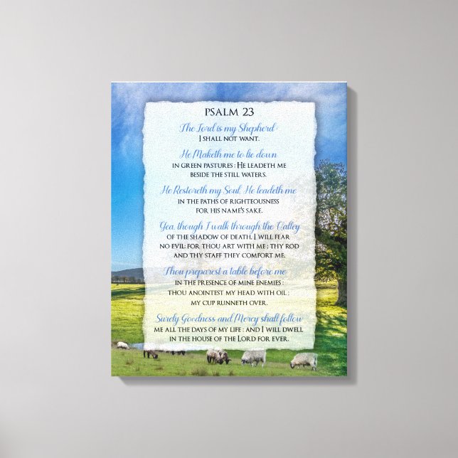 Toile Psaume 23 - Le Seigneur est mon Pasteur (Recto)