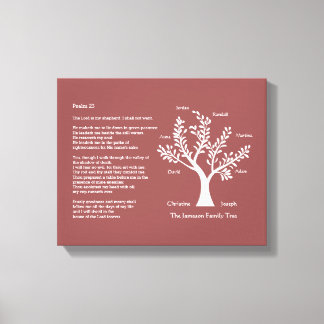 Toile Psaume 23 plus arbre généalogique