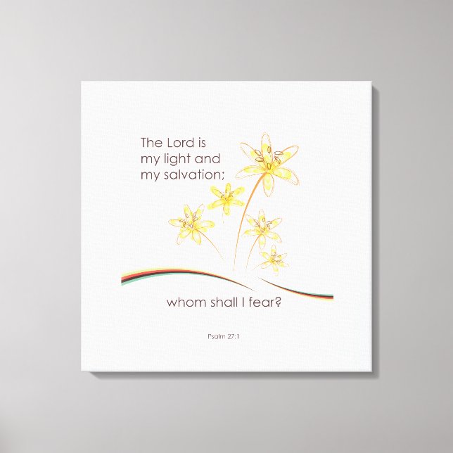 Toile Psaume 27:1 Le Seigneur est ma lumière et mon salu (Recto)