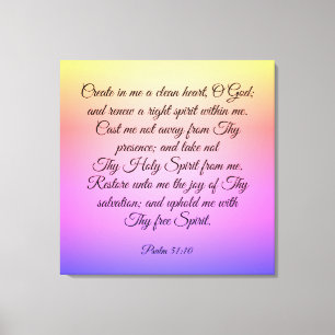 Toile Psaume 51:10-12 Canvas Imprimer