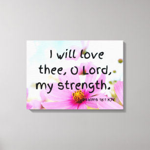 Toile Psaumes 18:1 Bible Verse KJV Pic Wall Art