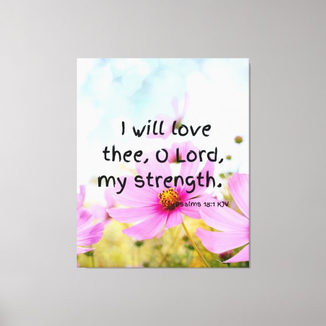 Toile Psaumes 18:1 Bible Verse KJV Pic Wall Art (Recto)