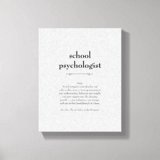 Toile Psychologue scolaire Définition Merci Cadeau (Recto)