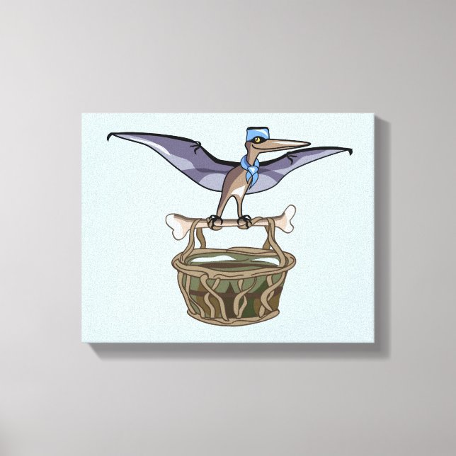 Toile Pteranodon Portant Un Panier (Recto)