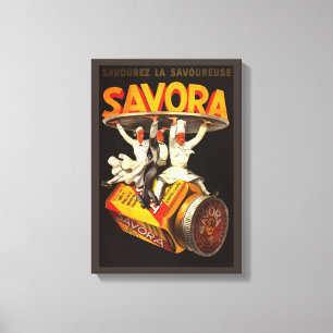 Toile Publicité vintage de condiment de Savora