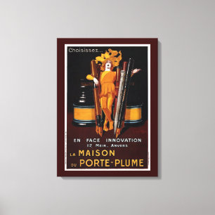 Toile Publicité vintage de stylo de fontaine