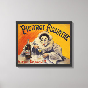 Toile Publicité vintage française pour l'Absinthe Pierro