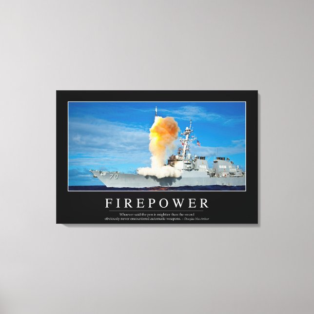 Toile Puissance de feu : Citation Inspirationnelle (Recto)