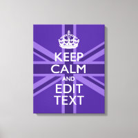 Purple Accent Keep Calm and Your Text Union Jack
