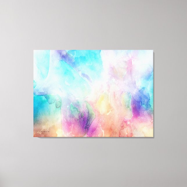 Toile Purple Breeze Abstrait Pastel Aquarelles (Recto)