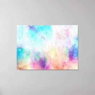 Toile Purple Breeze Abstrait Pastel Aquarelles