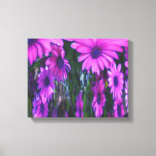 Toile Purple Daisy Floral Art Abstrait