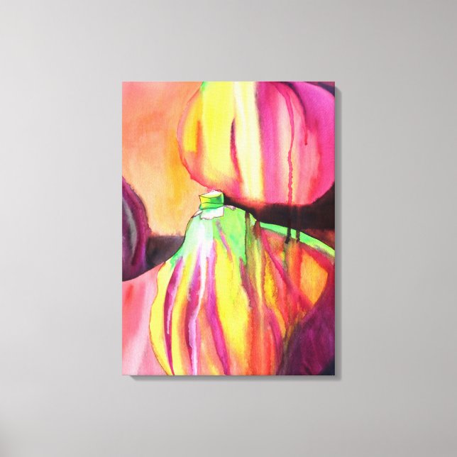 Toile Purple Figs aquarelle art original goutte peinture (Recto)