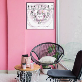 Toile Purple Fractal Heart Oval Photos Family Tree