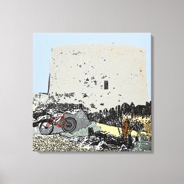 Toile Push Bike et Martello Tower Hythe Kent (Recto)