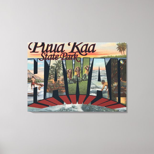 Toile Puua Kaa State Park, Hawaii - Scène aux grandes le (Recto)