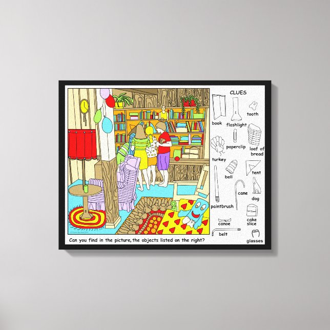 Toile Puzzle d'objets cachés amis (Recto)