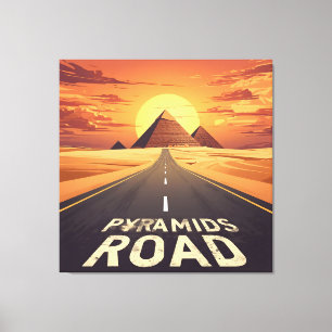 Toile Pyramides de la route du coucher de soleil Égypte