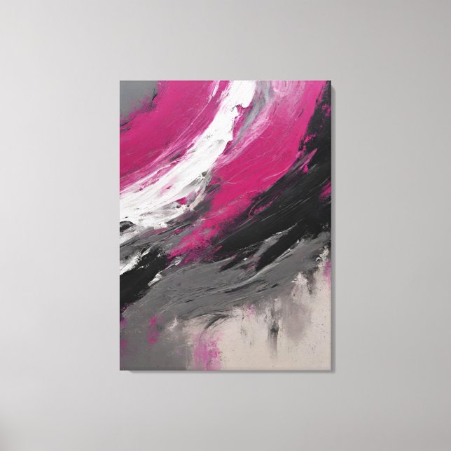 Toile Quadro abstrato, bege, magenta, preto, cinza e bra (Recto)