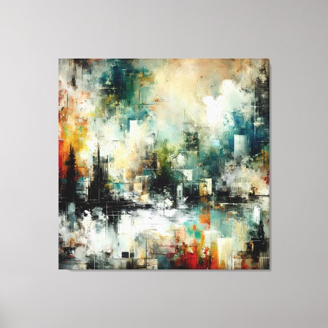 Toile Quadro Abstrato várias cores (Recto)