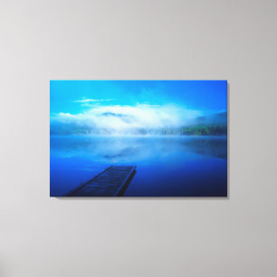 Toile Quai sur un lac calme et brumeux, Californie