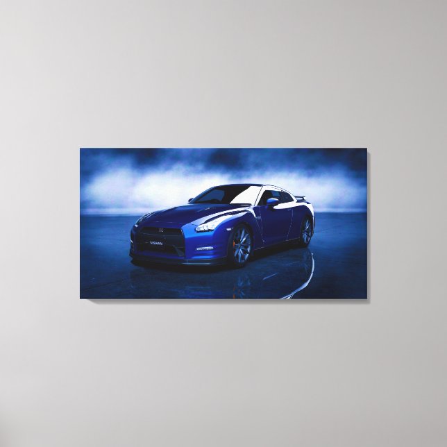 Toile Qualité bleue Nissan GT-R (Recto)