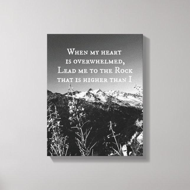 Toile Quand mon coeur est bouleversé par la Bible Verse (Recto)