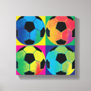 Toile Quatre ballons de football dans différentes