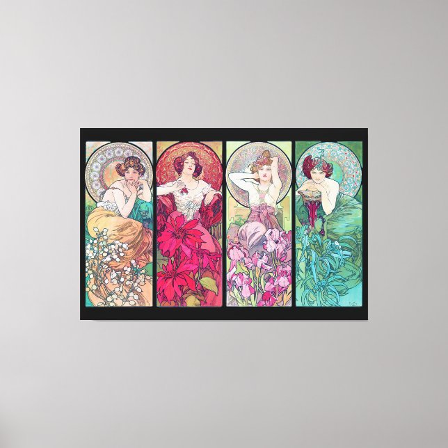 Toile Quatre Bijoux, Alphonse Mucha (Recto)