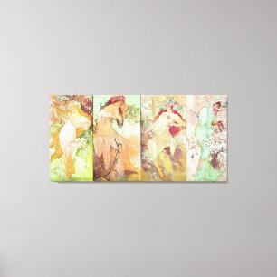 Toile Quatre saisons par Alfons Mucha, 1896