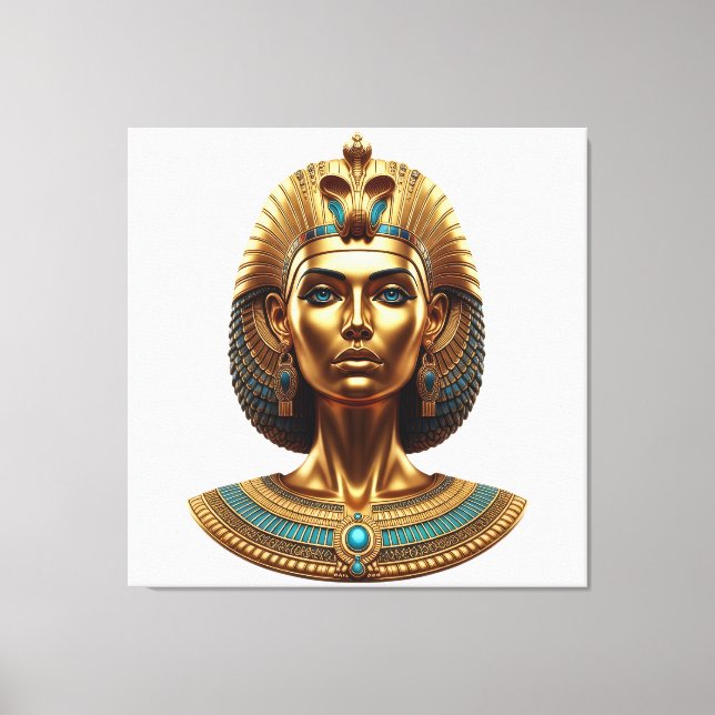 Toile Queen Cleopatra – Golden Pharaonic Canva (Recto)