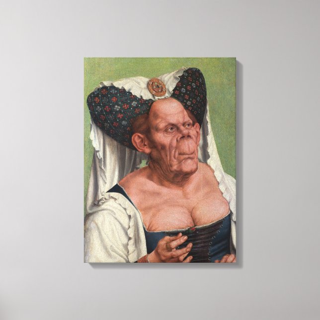 Toile Quentin Matsys - Une Vieille Femme Grotesque (Recto)