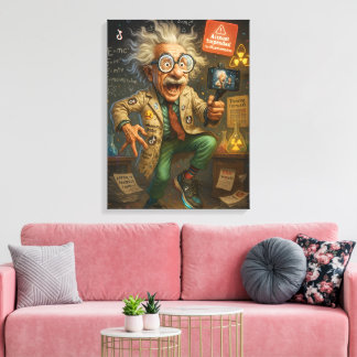 Toile Quirky Einstein Pop Art - Colorful Mad Scientifiqu