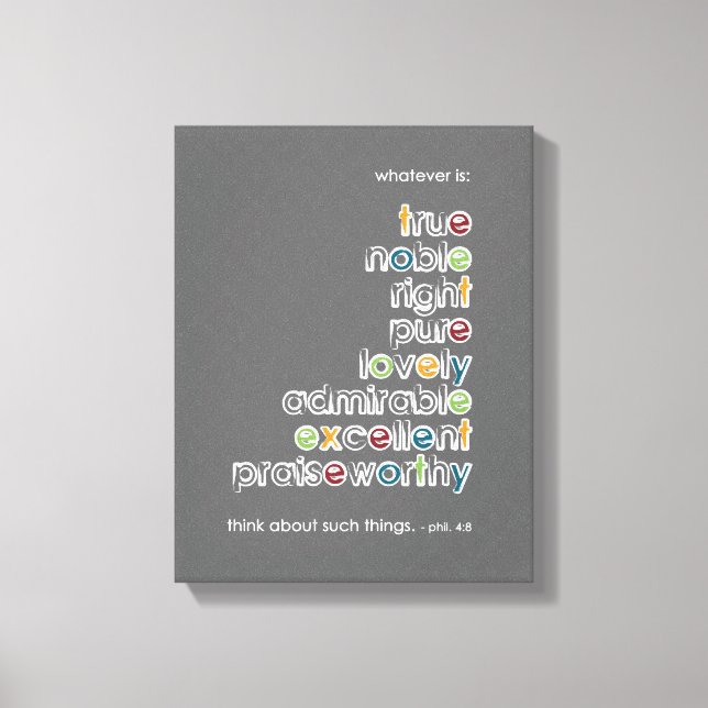 Toile Quoi qu'il en soit : Phil 4:8 (Recto)