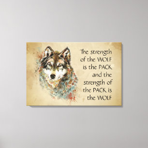 Toile Quote d'aquarelle originale Wolf & Pack Family