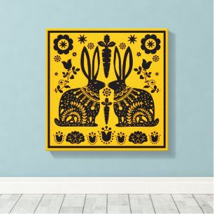 Toile Rabbit Nordic Scandinavian Folk Art