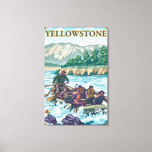 Toile Rafting en eau blanche - Parc national de Yellowst (Recto)