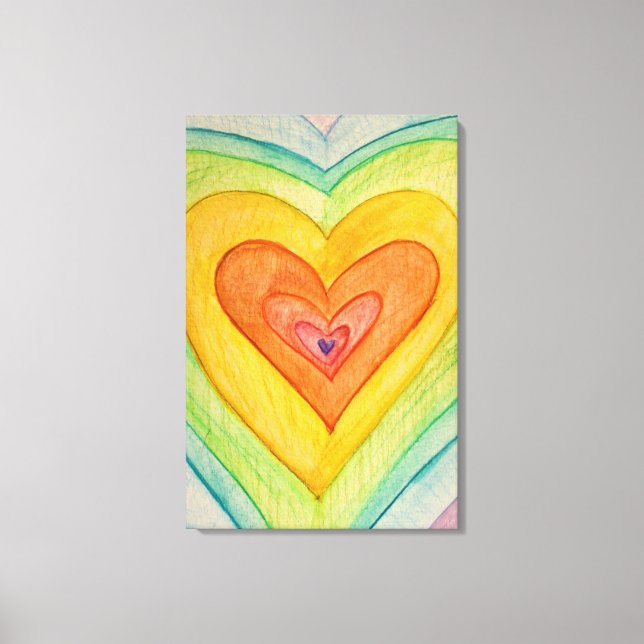 Toile Rainbow Friendship Hearts Peinture Prints (Grand) (Recto)