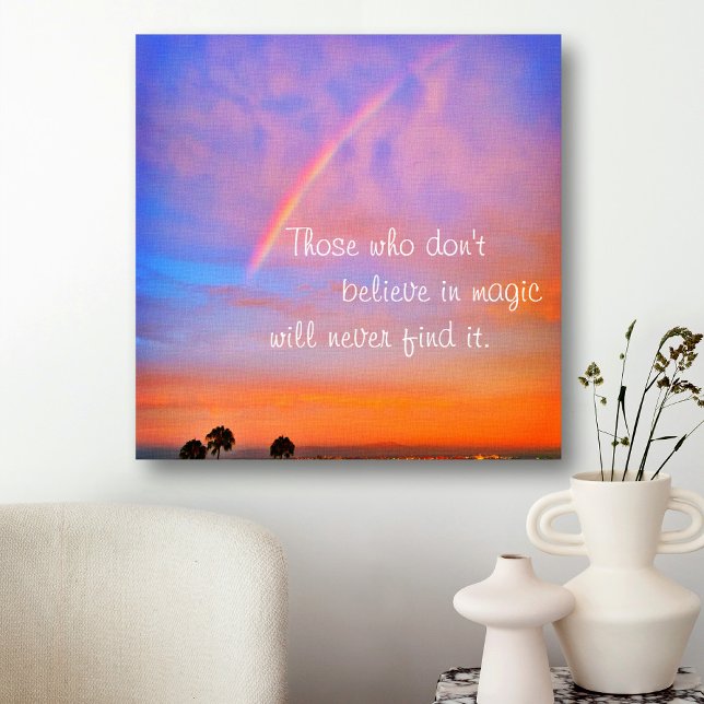 Toile Rainbow Sunset Nuages Photo Croire en Citation Mag (Créateur téléchargé)
