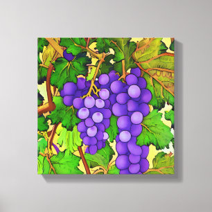 Toile Raisins pourpres sur un Grapevine